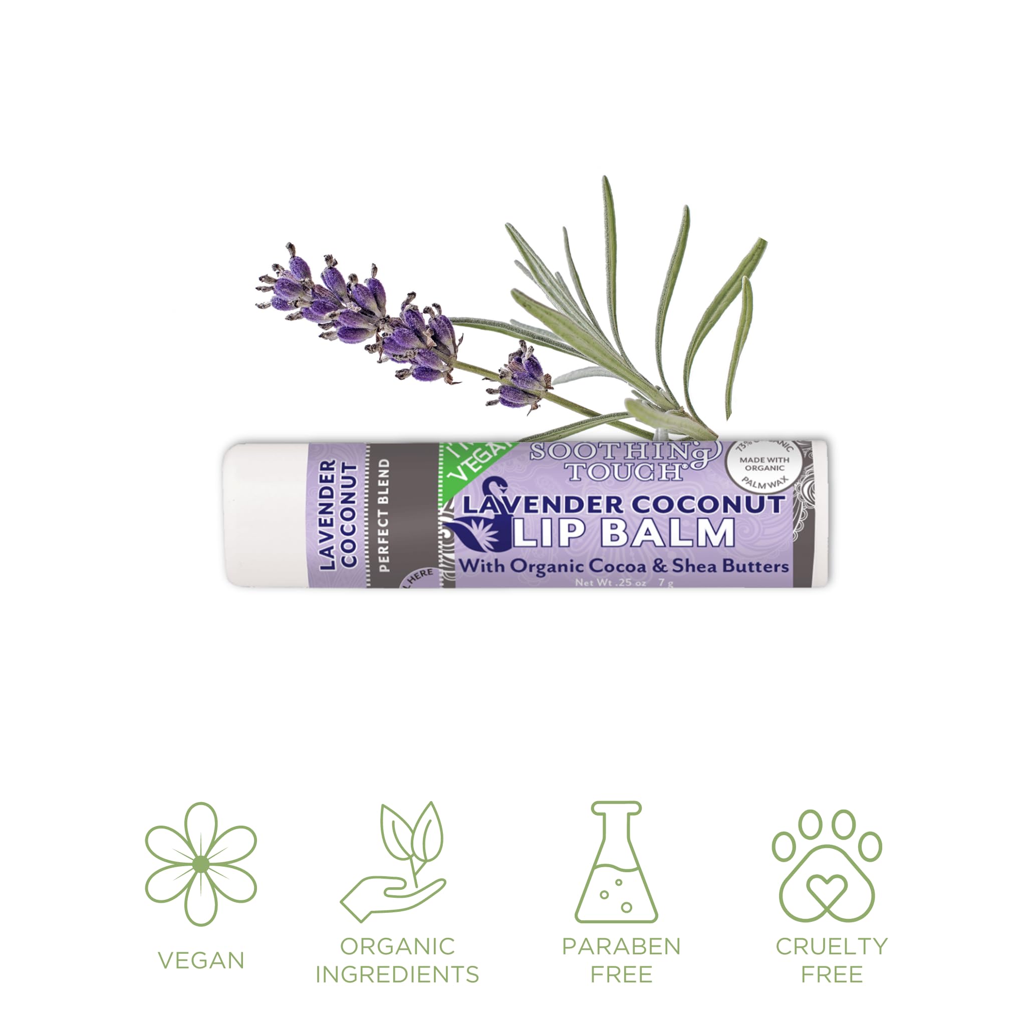 Tiny Seed vegan lip balm Vanilla Rose tube with subtle floral fragrance