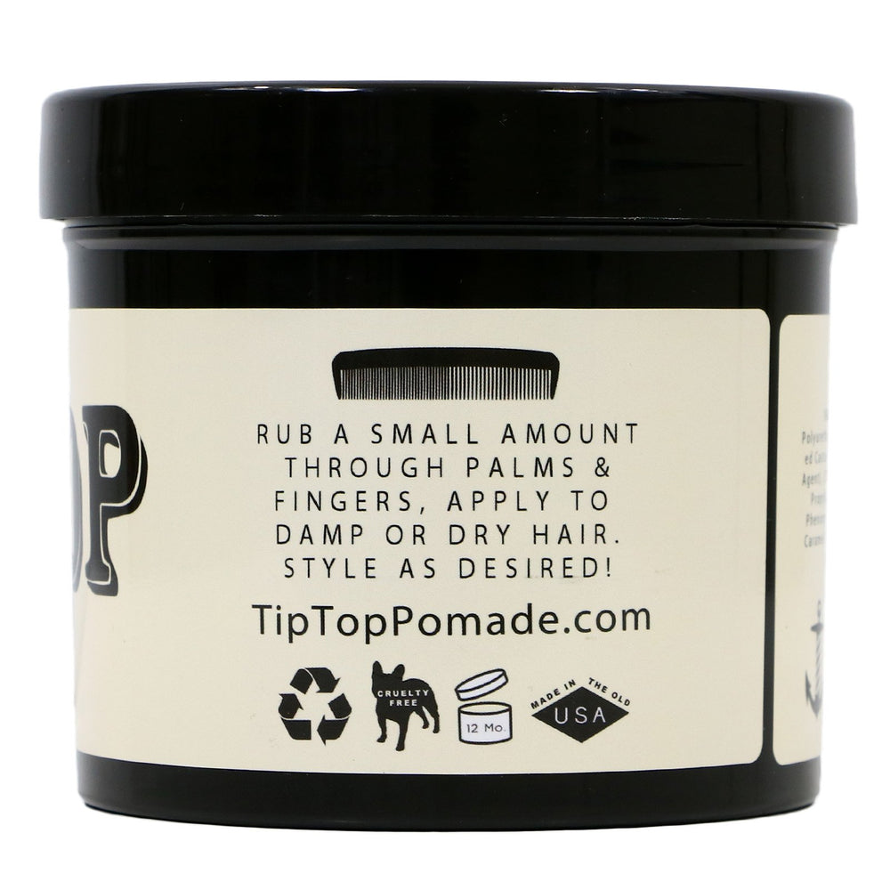 TipTop pomade hairstyle demo shows strong hold with controlled shine.
