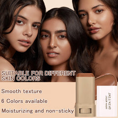 TIRDET tinted moisturizer stick being applied to the face for even tone.