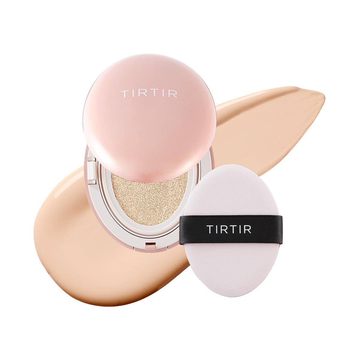 TIRTIR All Cover Pink Cushion compact shows shade 13N Fair Ivory for even tone.