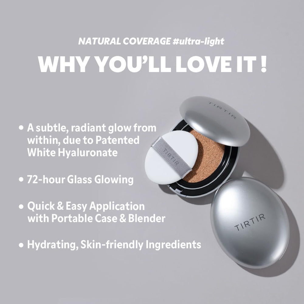 Application on fingertip with TIRTIR Aura Glow Cushion for even blend.