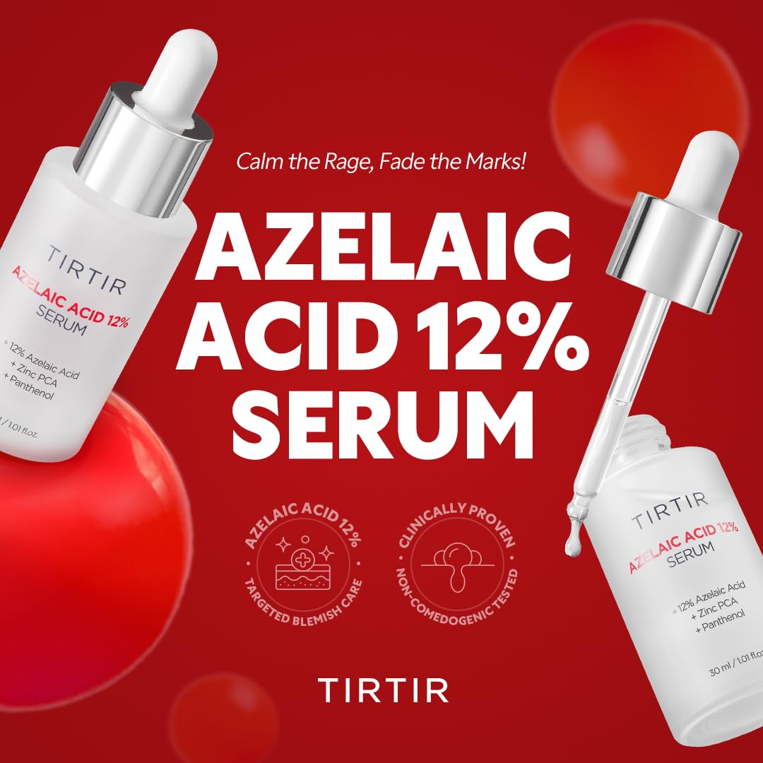 TIRTIR Azelaic Acid 12% Serum pump-dispense enables quick, precise application.