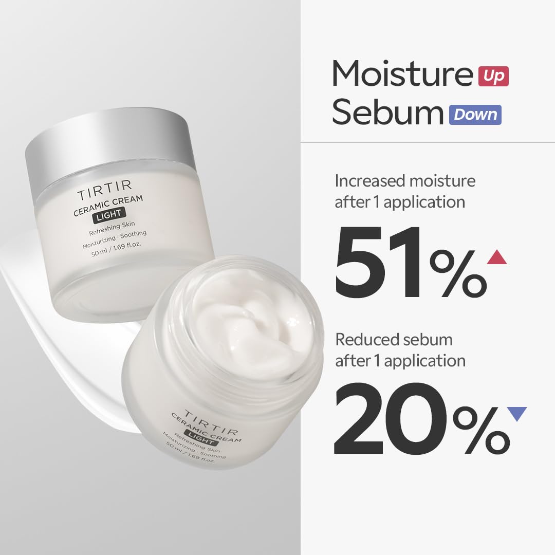 TIRTIR Ceramic Cream Light ingredients oil-swatch highlights plant-based nourishment