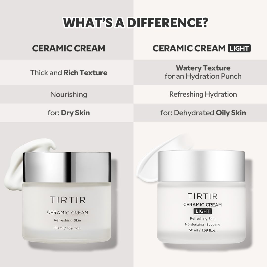 TIRTIR Ceramic Cream Light packaging conveys clean, fragrance-free formula