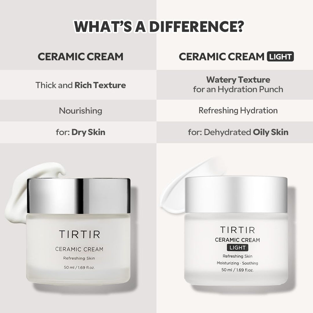 TIRTIR Ceramic Cream Light packaging conveys clean, fragrance-free formula
