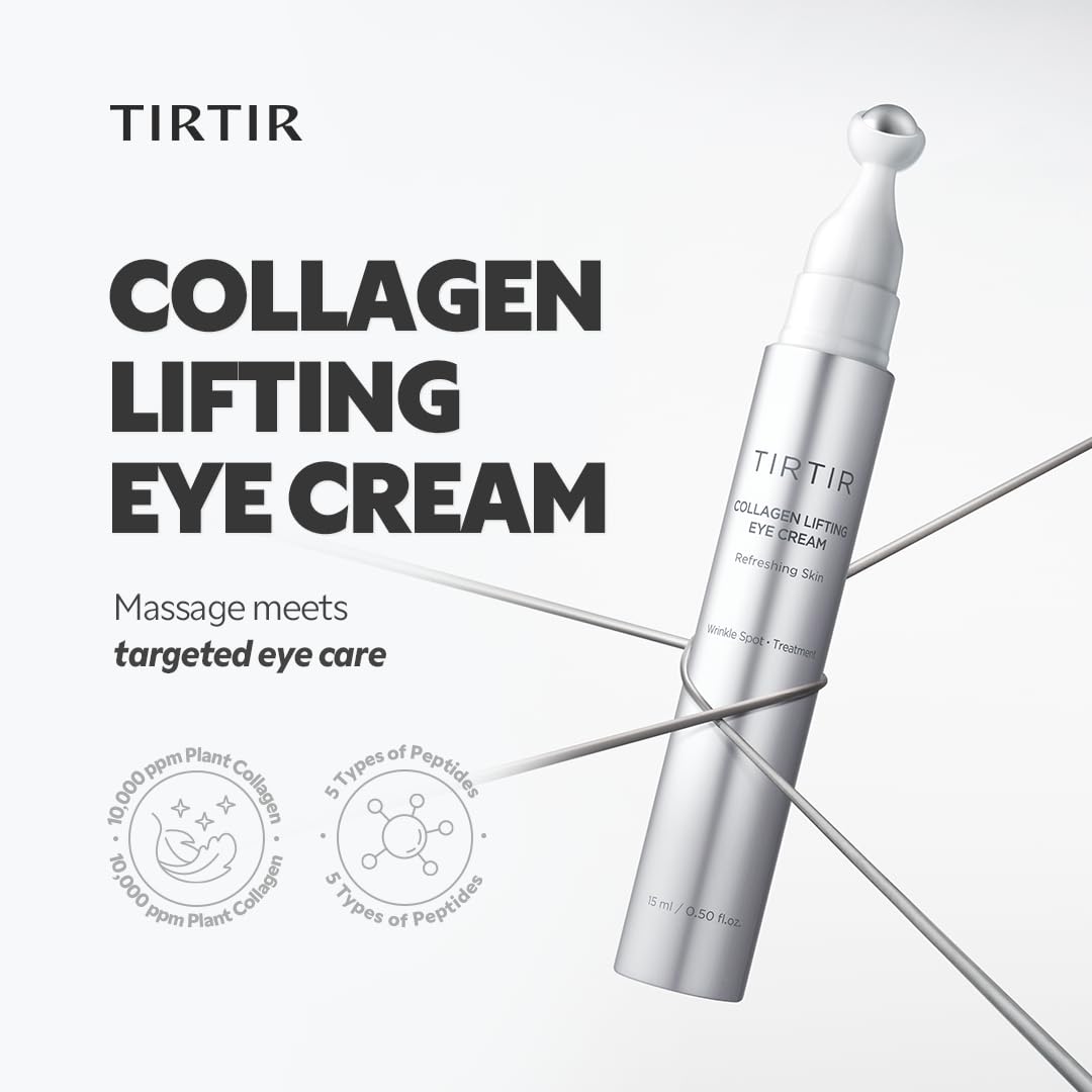 TIRTIR Collagen Lifting Eye Cream texture close-up showing a lightweight formula.