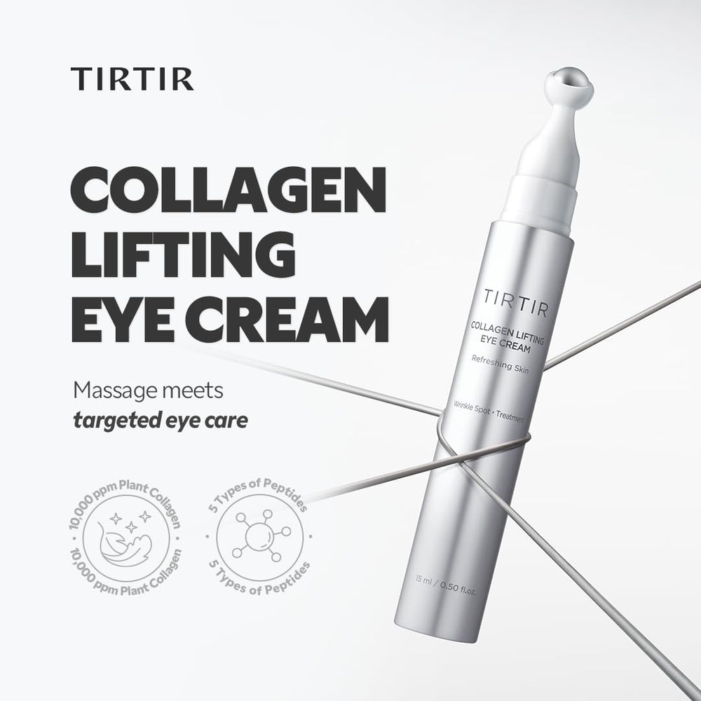 TIRTIR Collagen Lifting Eye Cream texture close-up showing a lightweight formula.