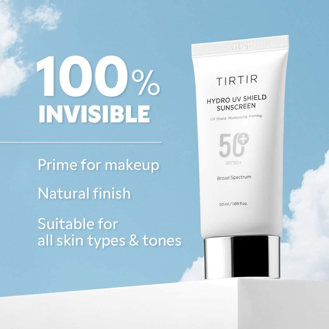 TIRTIR Hydro UV Shield mushroom-derived phyto collagen visual for elasticity.