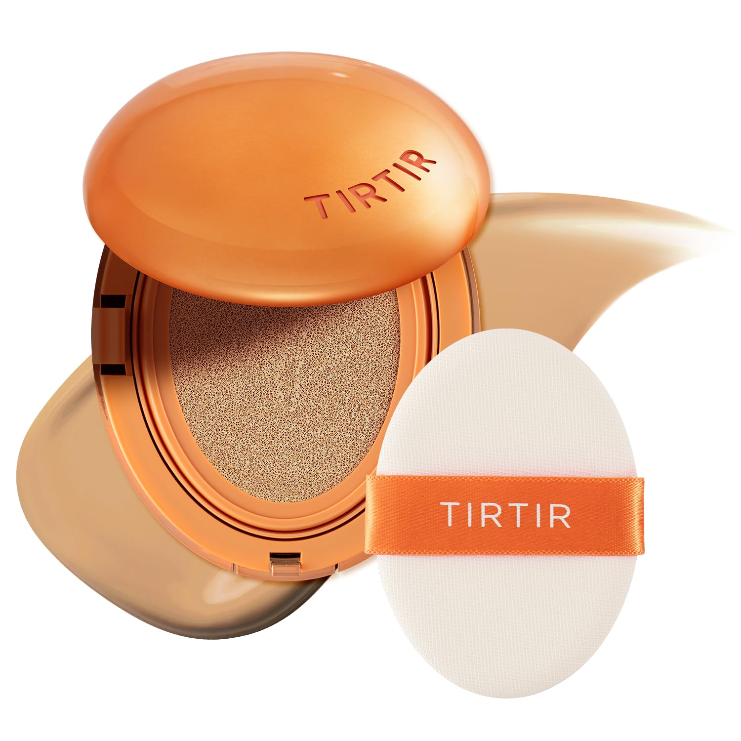 TIRTIR Mask Fit AI Cushion compact with semi-matte finish on skin for natural look