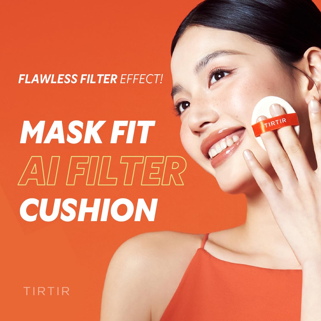 TIRTIR cushion swatch on hand showing semi-matte finish for quick color match.