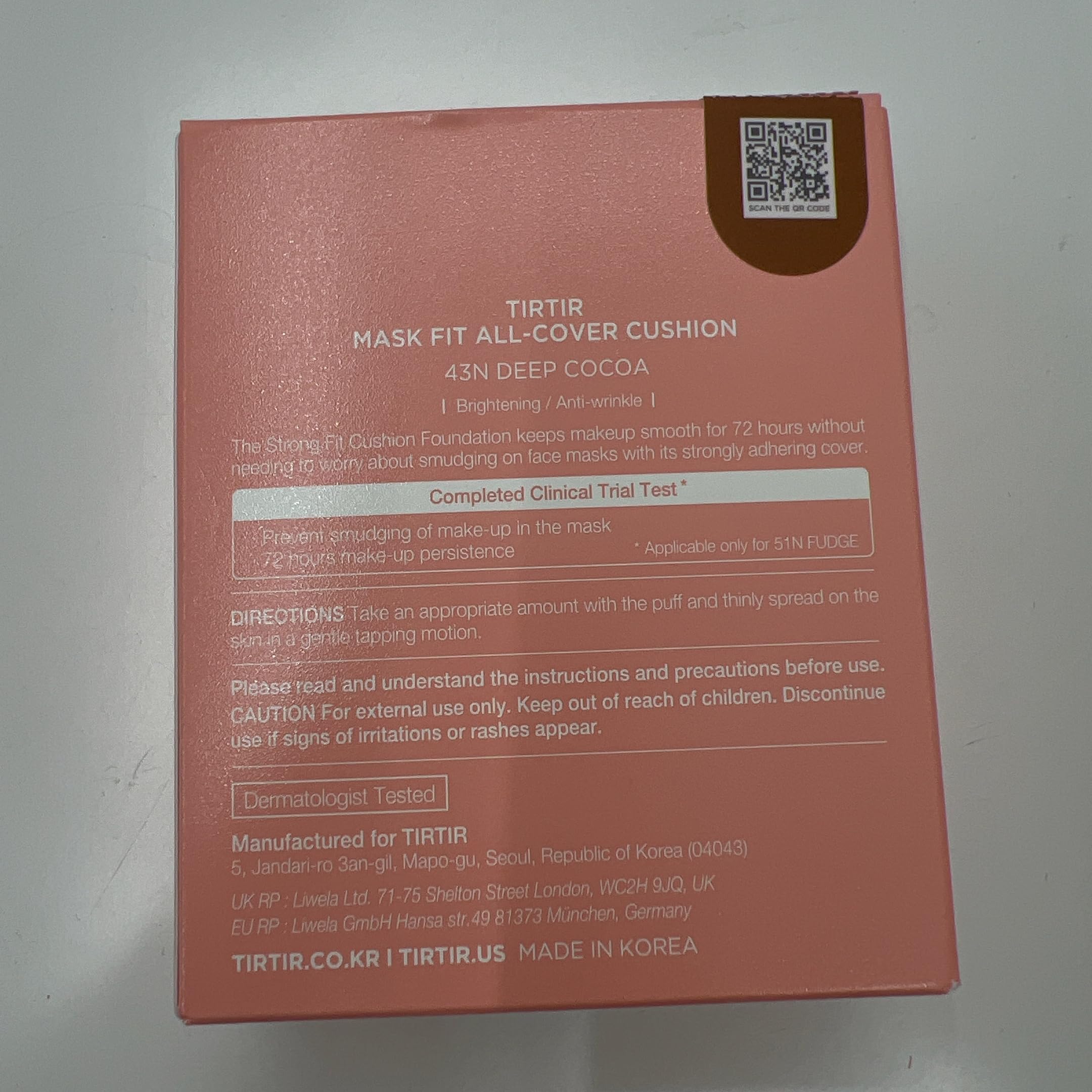 TIRTIR Mask Fit All Cover Pink Cushion long-wear visual for busy days.