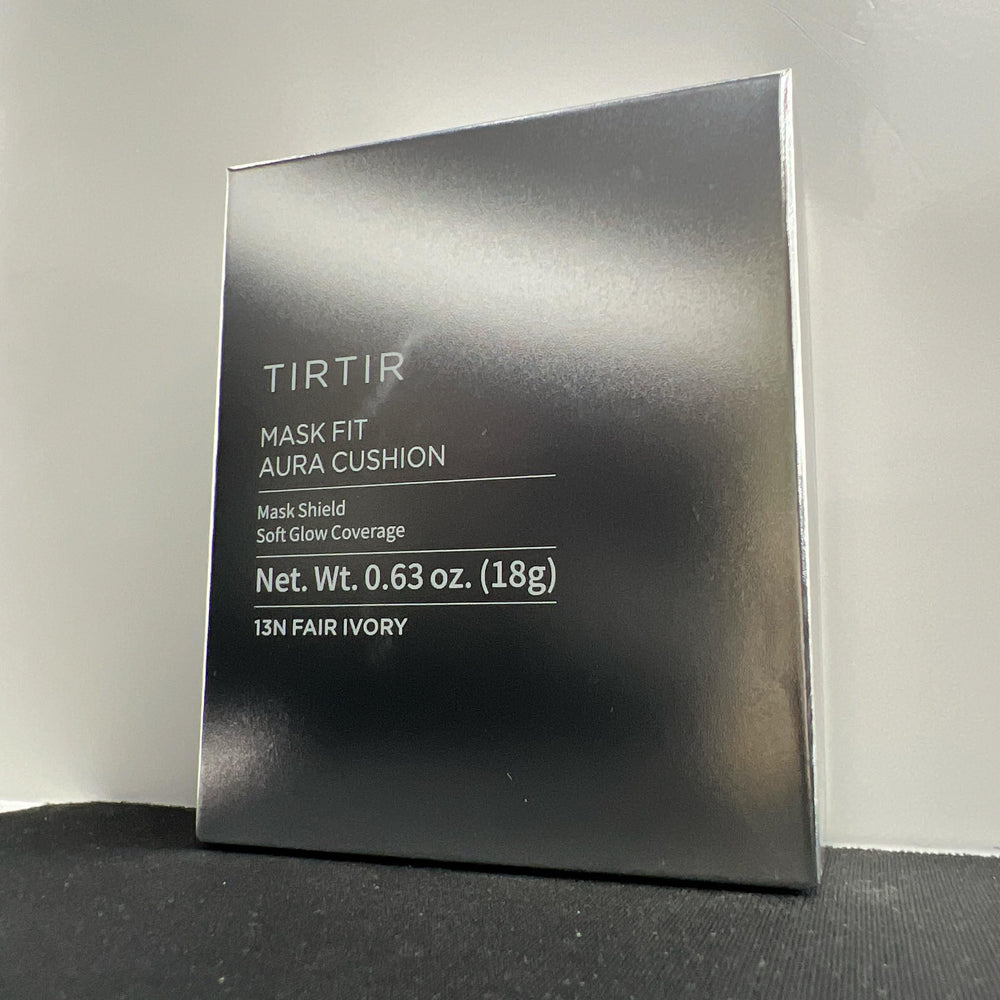 TIRTIR Mask Fit Aura Silver Cushion close-up shows dewy luminosity.