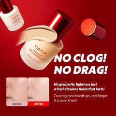 TIRTIR Mask Fit Red Foundation application with brush for a pore-blurring finish.