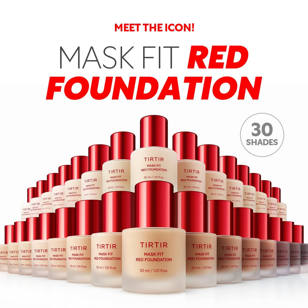 TIRTIR Mask Fit Red Foundation texture close-up reveals lightweight breathable formula.