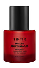 TIRTIR Mask Fit Red Foundation bottle swirl shows buildable coverage for a natural glow.