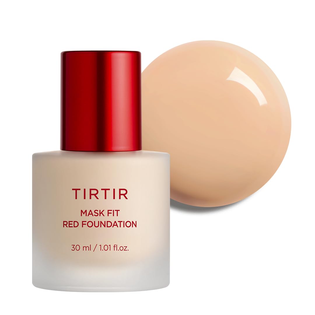 TIRTIR Mask Fit Red Foundation shell beige bottle showing portable all-day coverage.