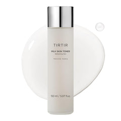 TIRTIR Milk Skin Toner bottle closeup highlighting deep hydration for all skin types