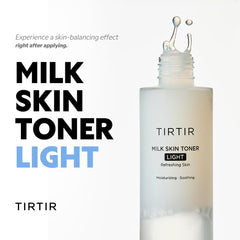 Ingredients panel of TIRTIR Milk Skin Toner Light highlighting niacinamide and panthenol