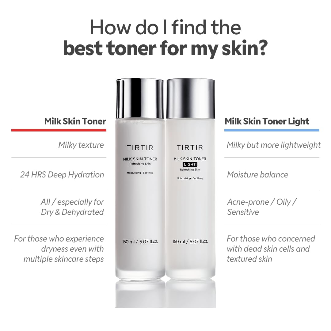 Daily routine with TIRTIR Milk Skin Toner Light for oily, acne-prone skin