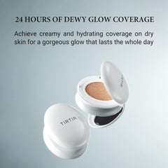 TIRTIR My Glow Cushion Ivory 21N swatch showing natural coverage.