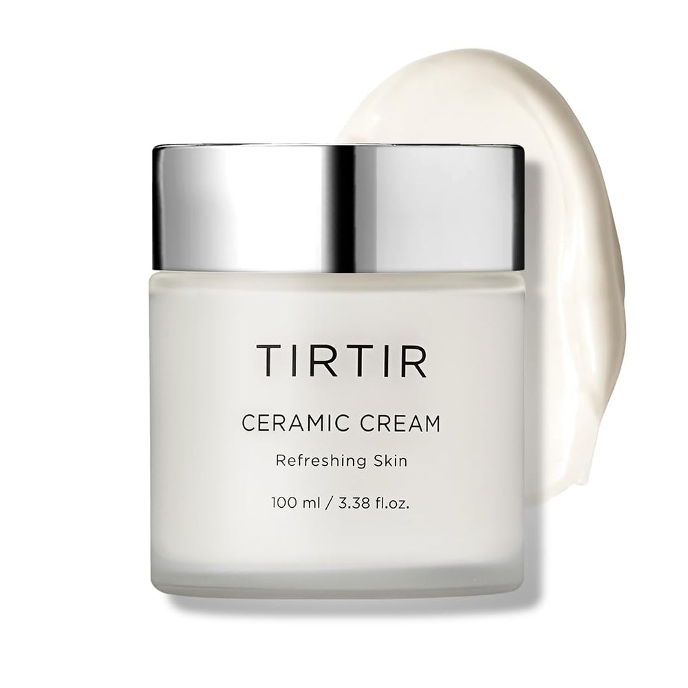 TIRTIR natural ceramide cream on skin showing glass skin glow