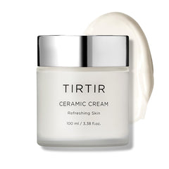 TIRTIR natural ceramide cream on skin showing glass skin glow