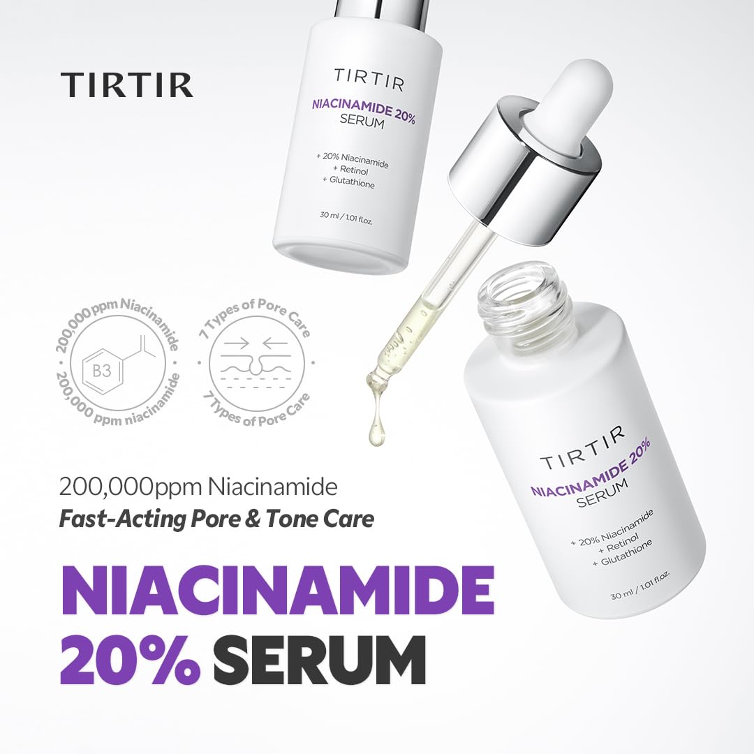 TIRTIR Niacinamide 20% Serum label detail showing ingredients and concentration