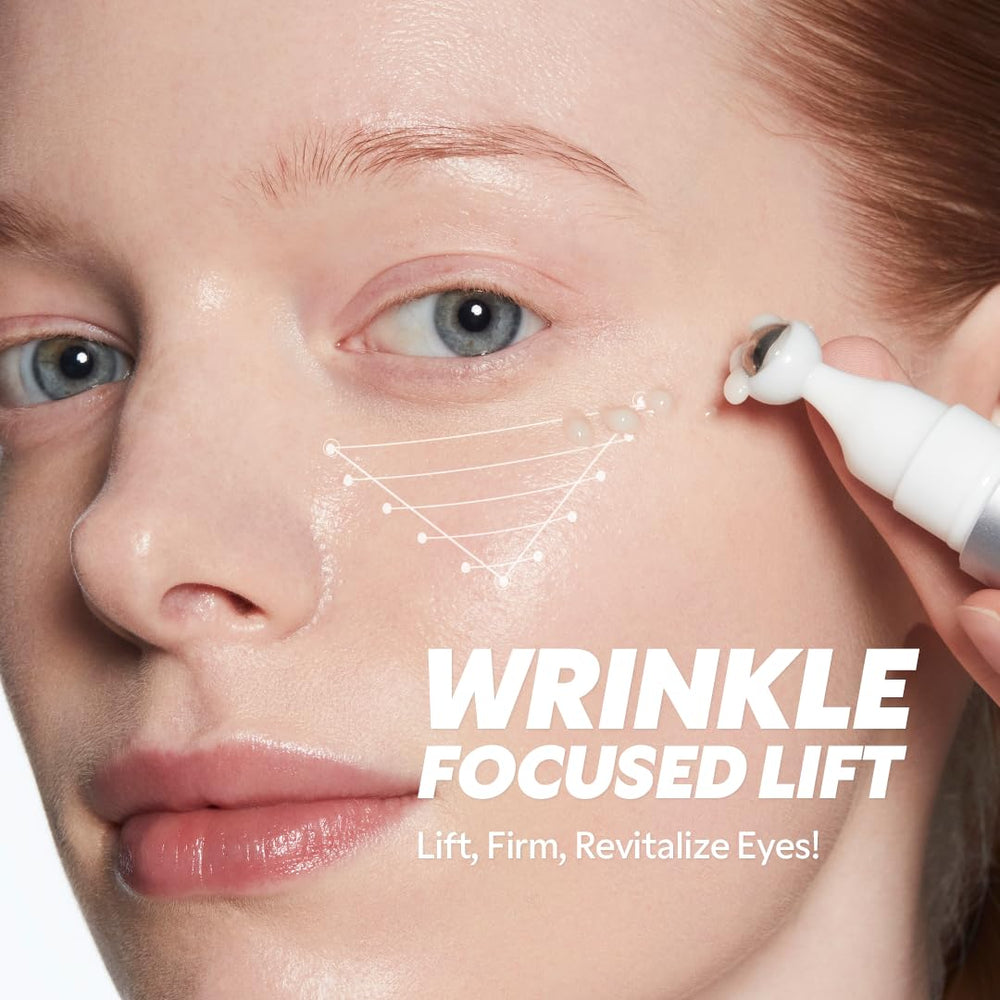 TIRTIR roller applicator applying product to the under-eye area for hydration.