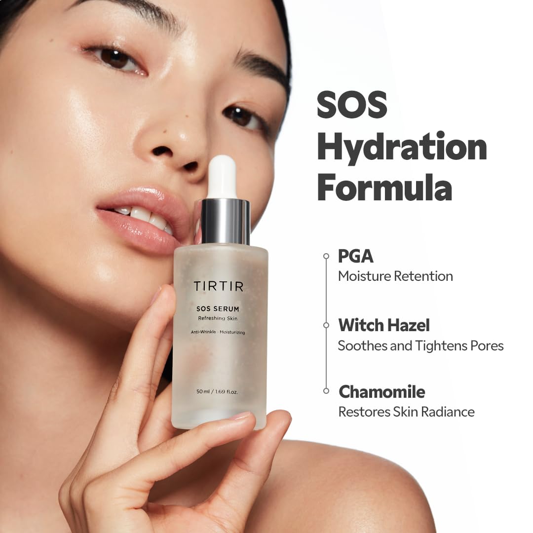 TIRTIR SOS Serum packaging scene supports gentle daily use.