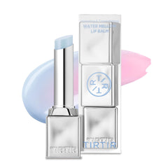 TIRTIR Water Mellow Lip Balm icy blue bottle showing hydration benefits