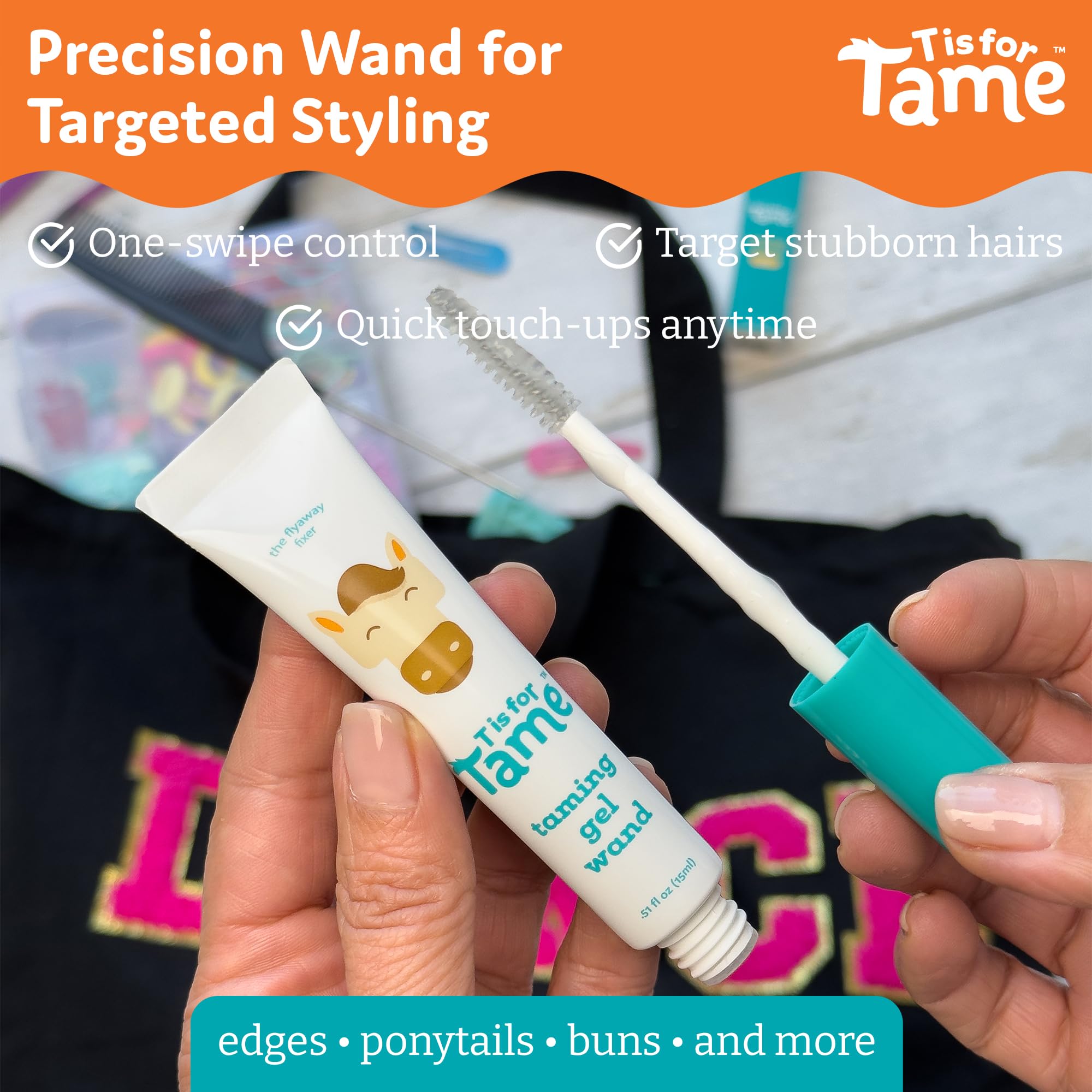 T is for Tame baby-hair smoothing for delicate scalps and kids.