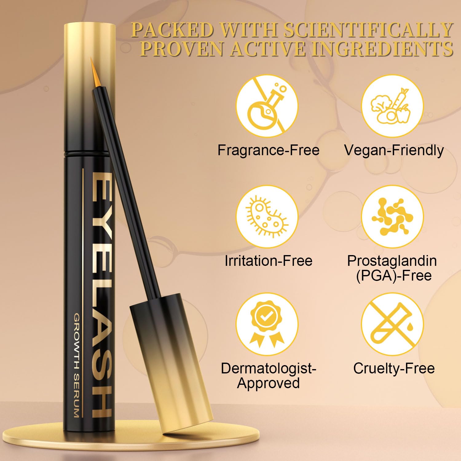 Tistees Lash Serum night routine setup for soothing bedtime care.