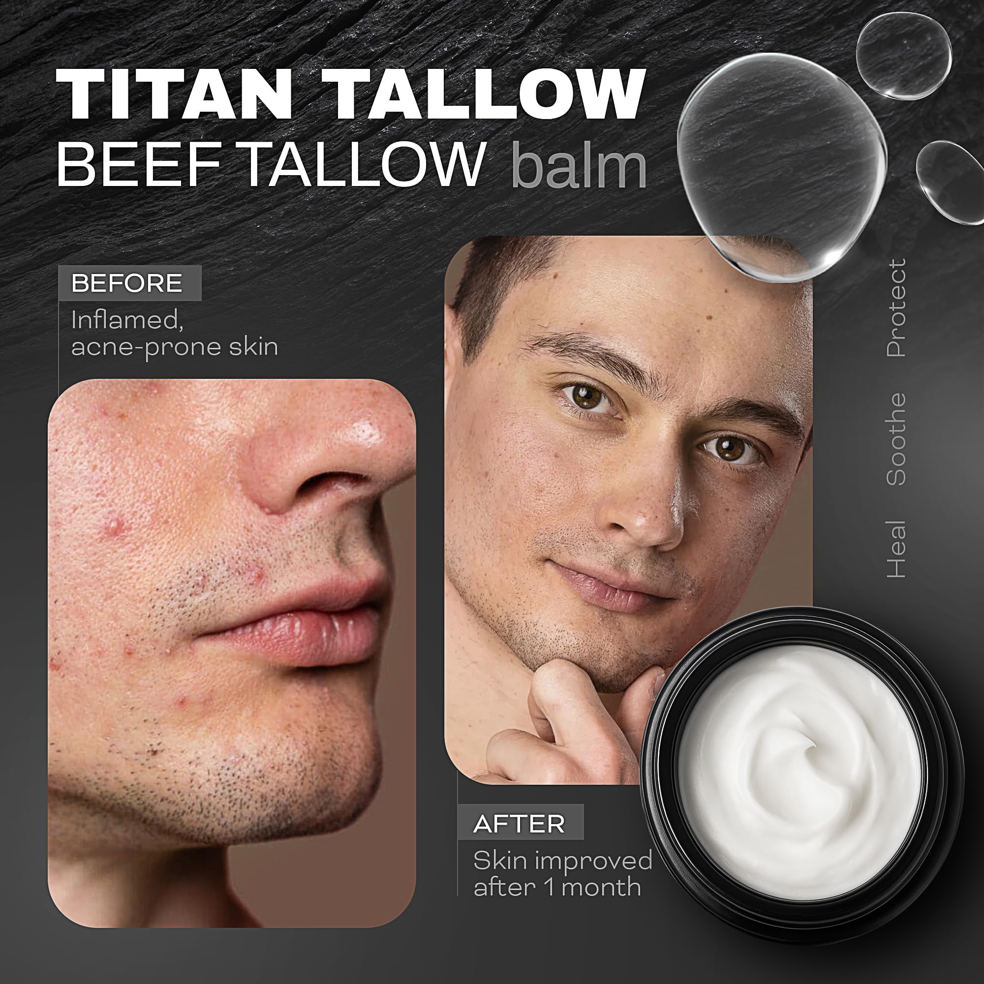 Titan Tallow organic grass-fed label signals clean ingredients for informed skincare.