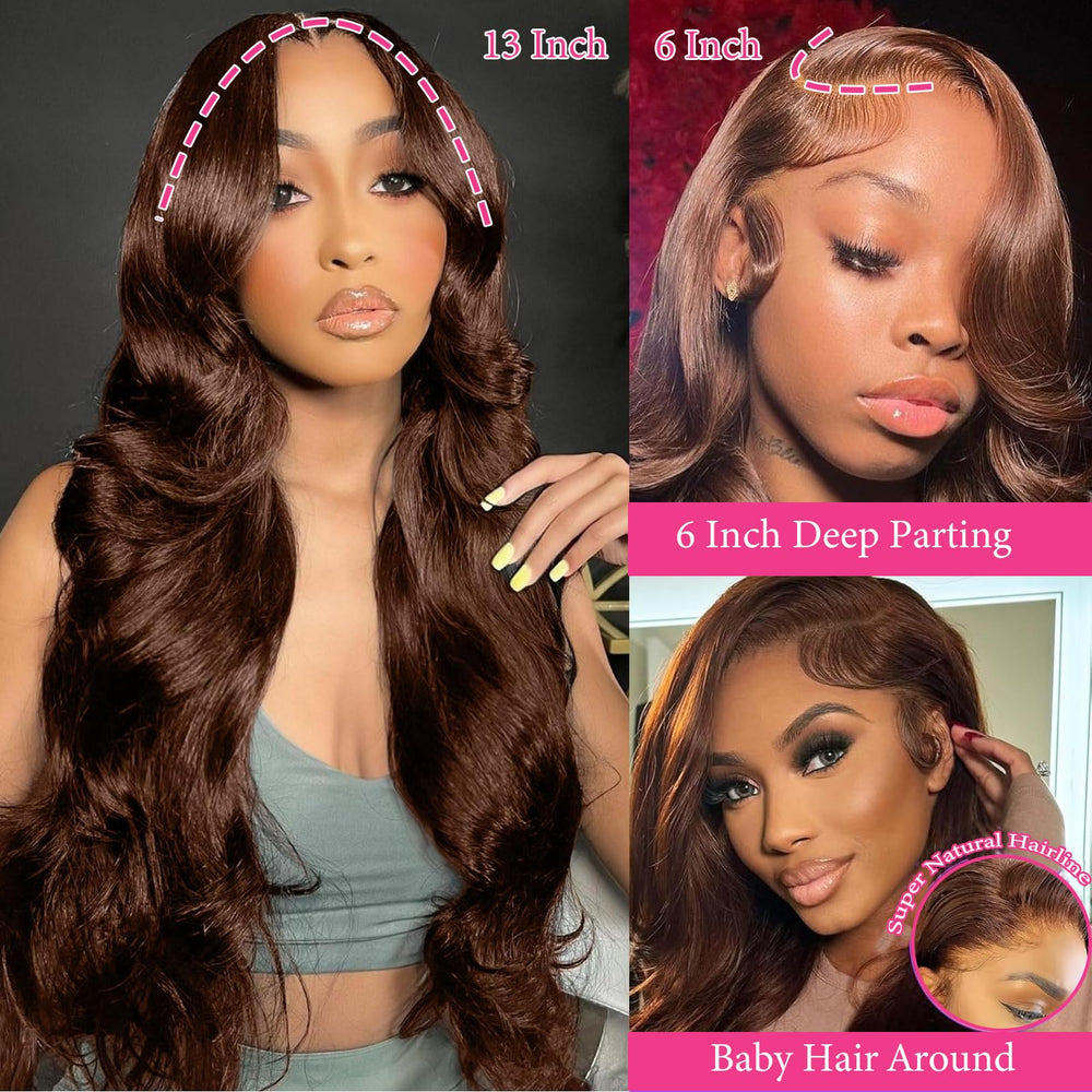 Tiwugi 13x6 lace front wig showing large lace area for natural parting.