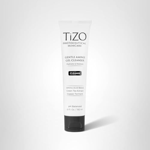 TiZO cleansing action showing rinsing away, leaving refreshed skin.