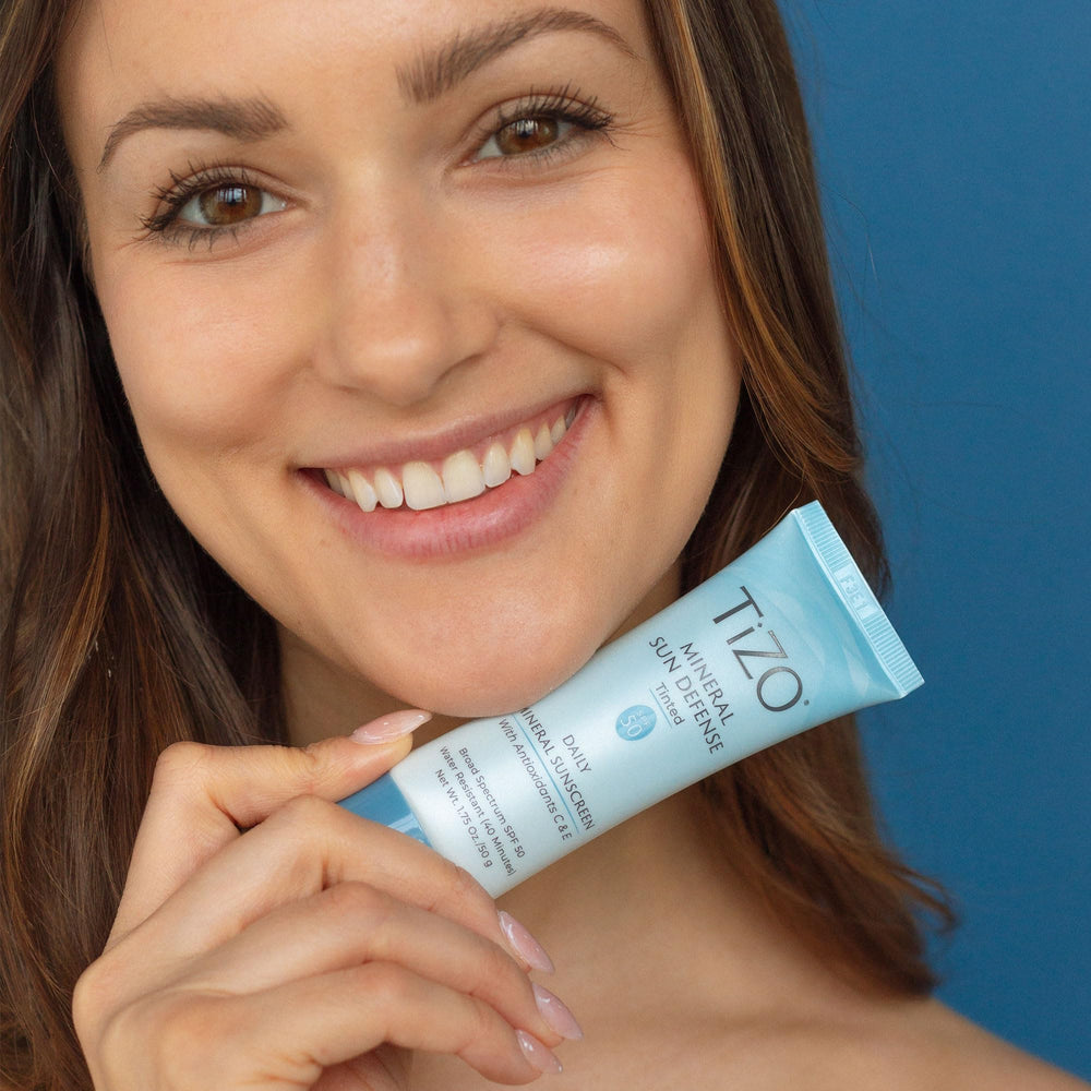 TiZO Mineral Sun Defense SPF 50 delivers UVA/UVB protection in reef-friendly formula.