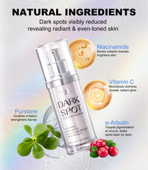 TJE dark-spot-serum texture close-up shows creamy formula for daily use.