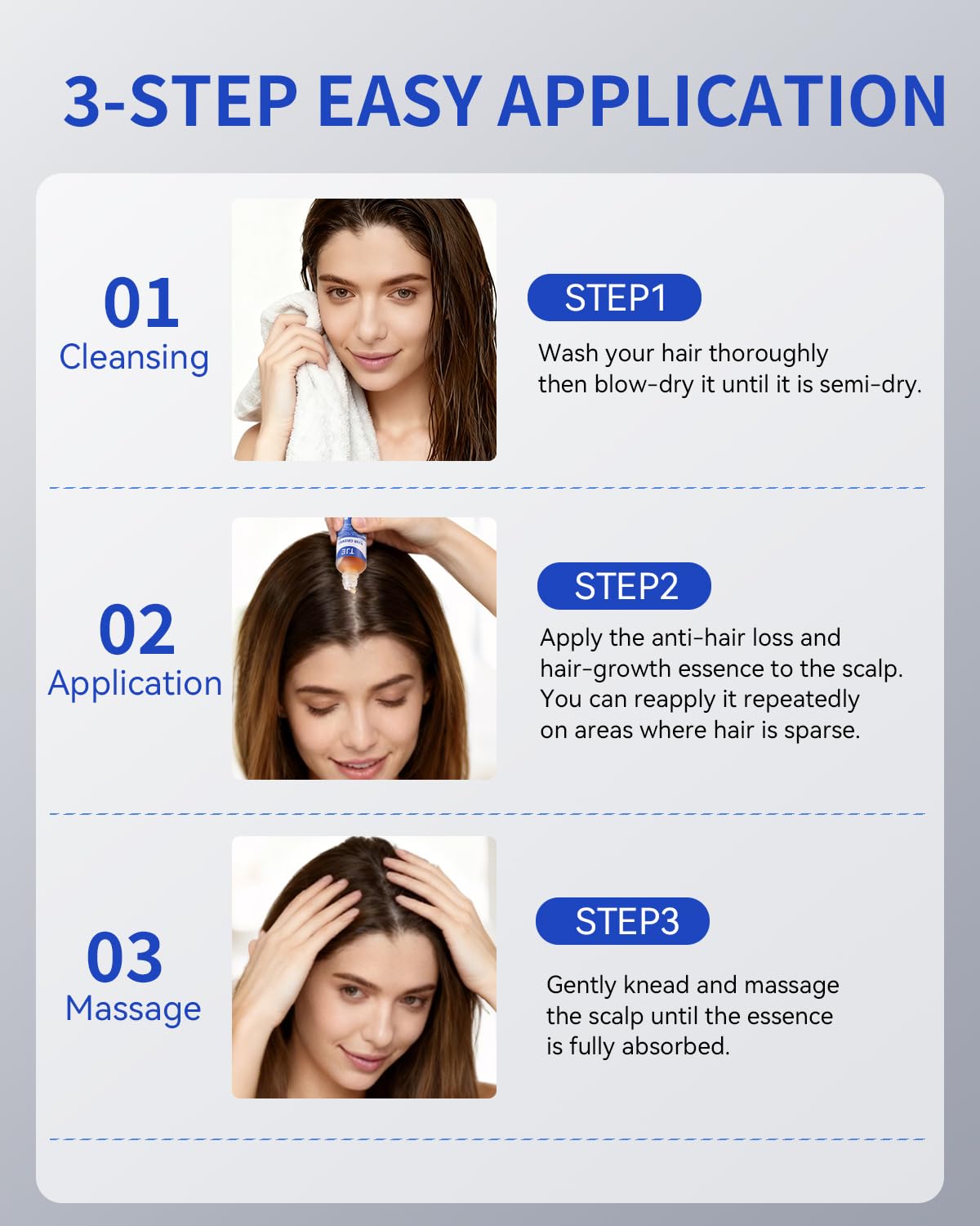 TJE Hair Growth Serum Roll-On clean formula emphasizes no sulfates, parabens, or alcohol.