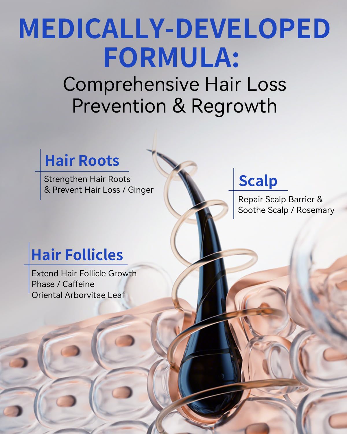TJE Hair Growth Serum Roll-On dry scalp absorption with no residue.