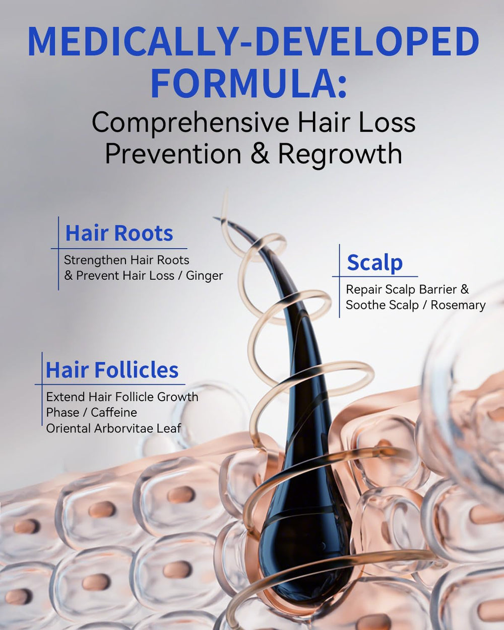 TJE Hair Growth Serum Roll-On dry scalp absorption with no residue.