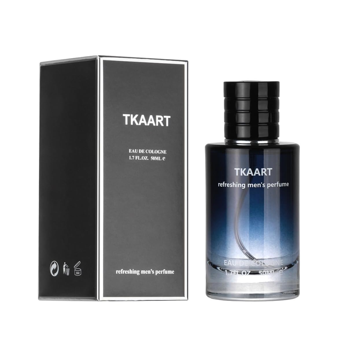 TKAART Cologne bottle highlighting lemon-pepper signature for day and night wear.