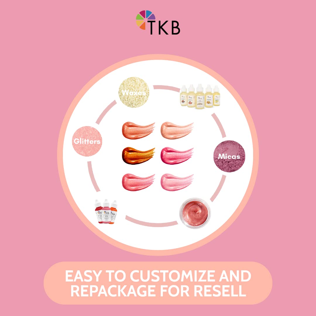 TKB Lip Gloss Base Flexagel M bottle pour for smooth, mess-free application