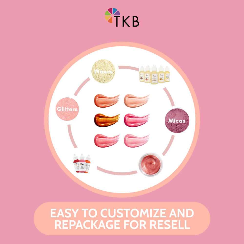 TKB Lip Gloss Base Flexagel M bottle pour for smooth, mess-free application