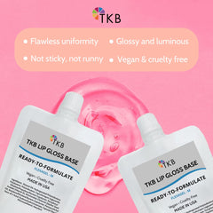 TKB Lip Gloss Base Flexagel M texture dispersion in bowl illustrating blend-ready formula