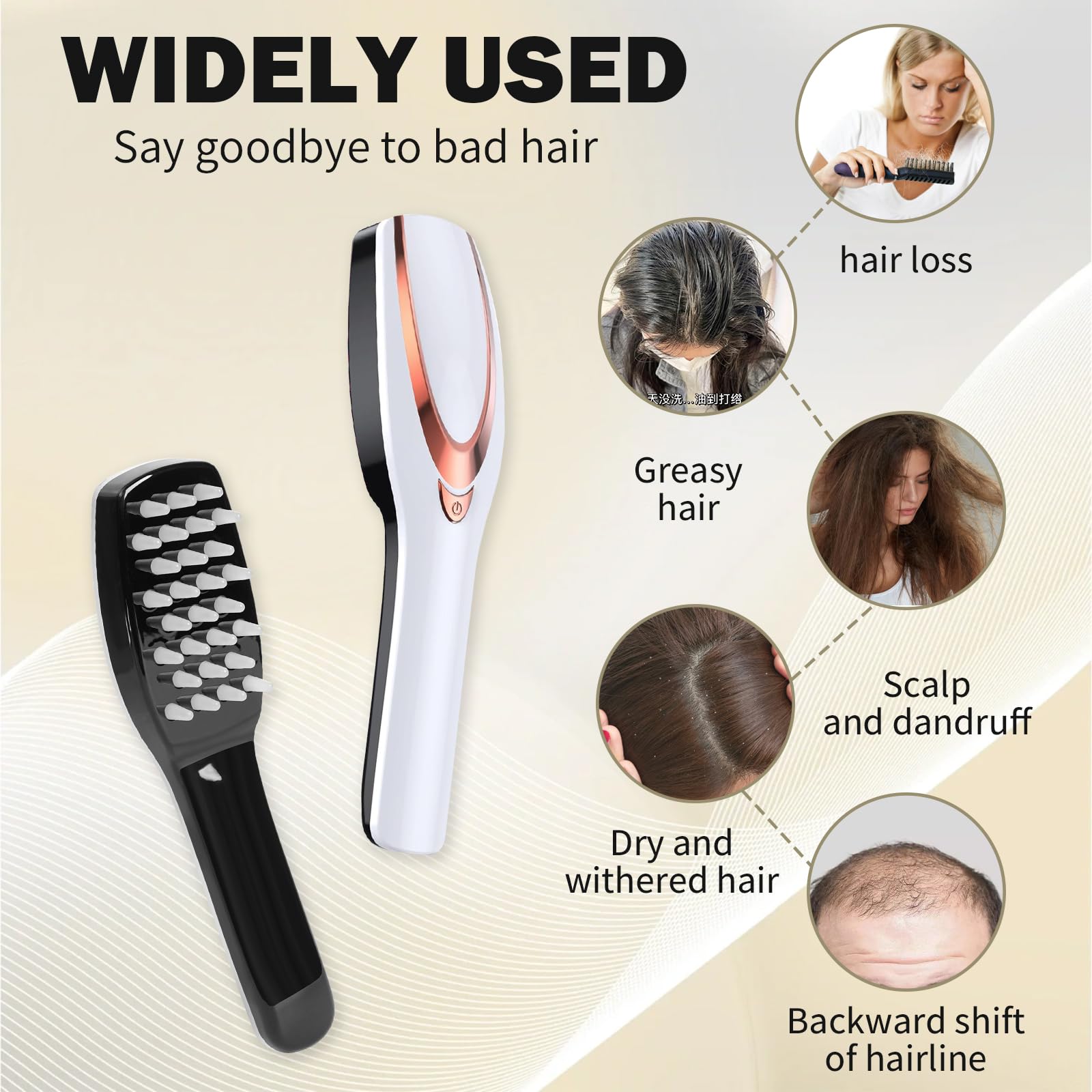 Tkcsoi Laser Comb rechargeable battery for cordless use.