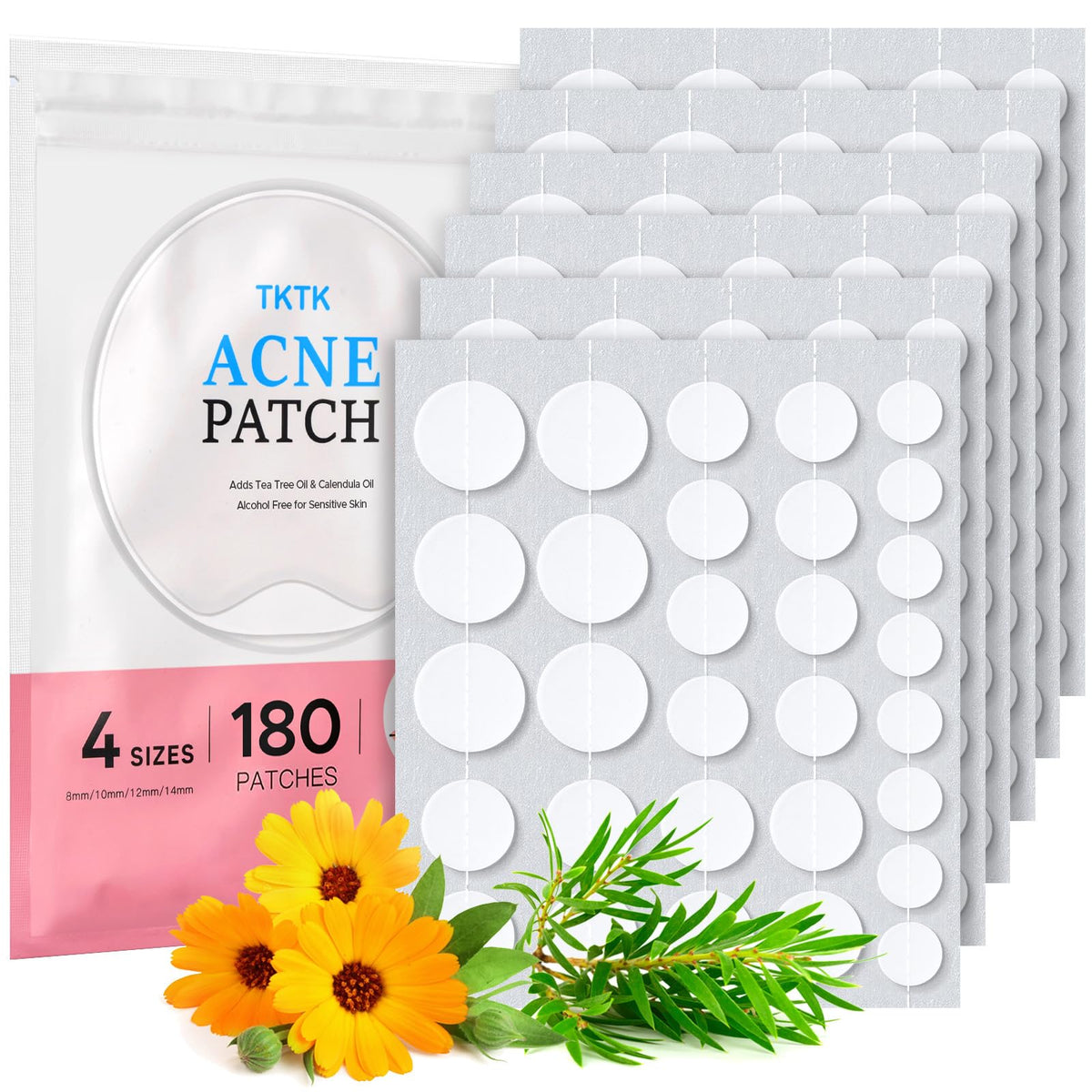 TKTK hydrocolloid patches with tea tree oil soothe irritation and support overnight healing