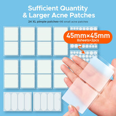 TKTK XL strip patch (60x20mm) targets bigger breakouts on back or chest.