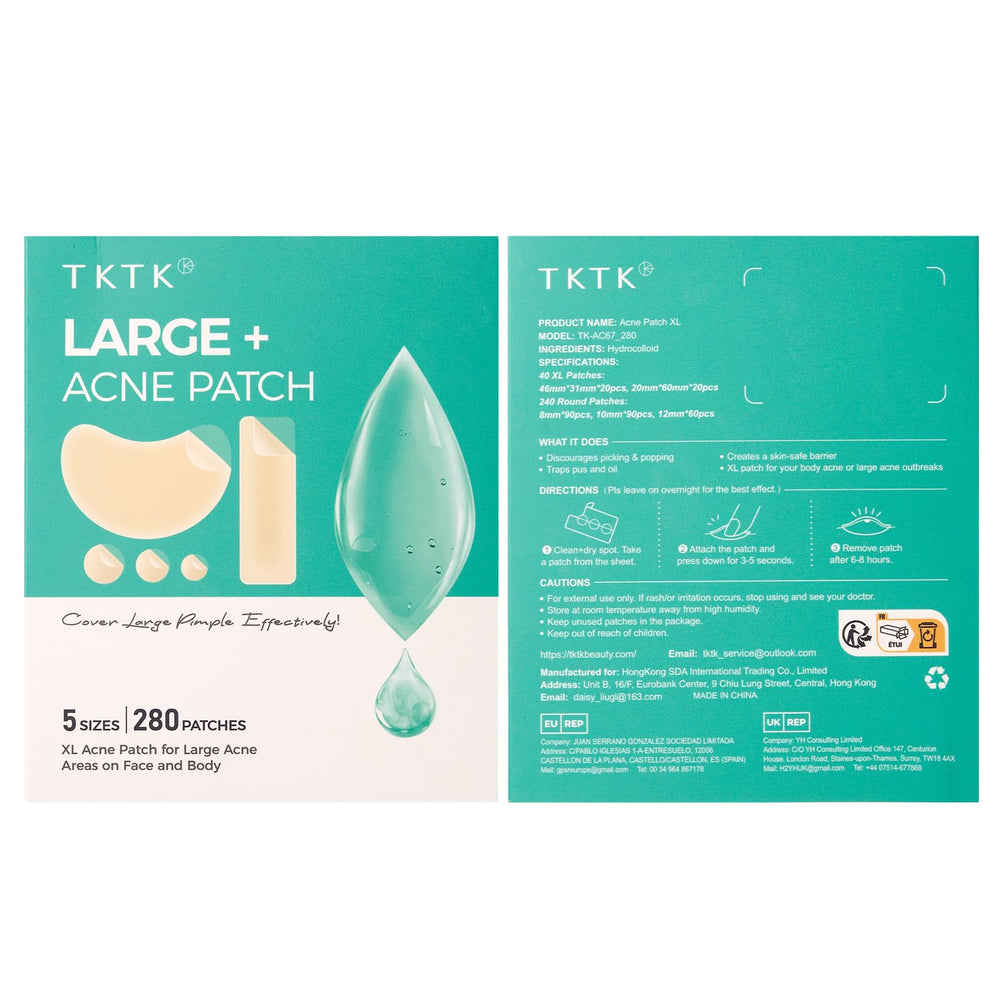 TKTK multi-area face coverage patch set for forehead chin and cheeks