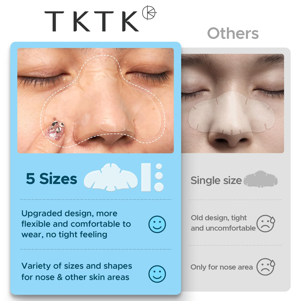 TKTK nose patches individual seals emphasizing portability and on-the-go skincare