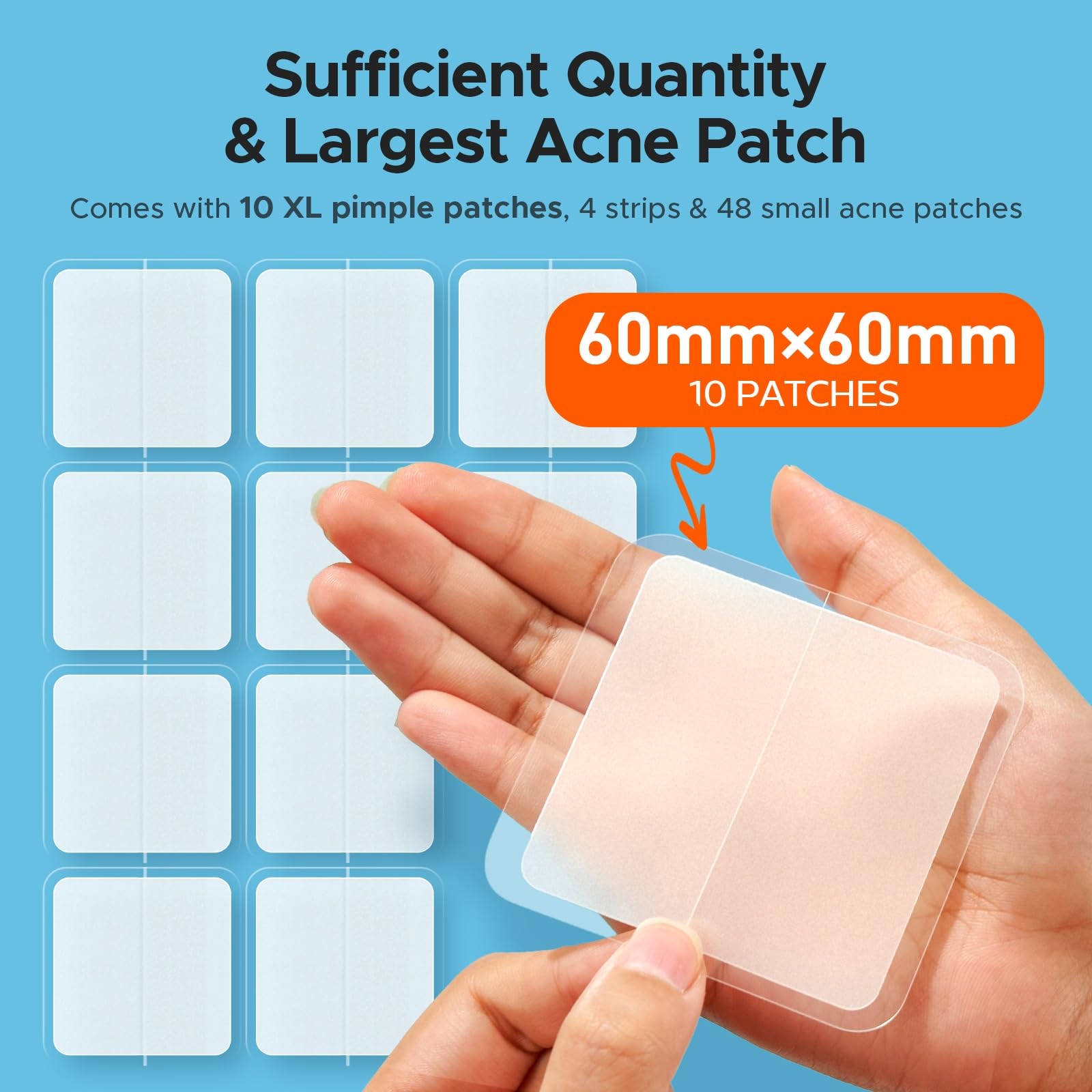 TKTK pimple patch 10mm covers medium blemishes with discreet comfort.